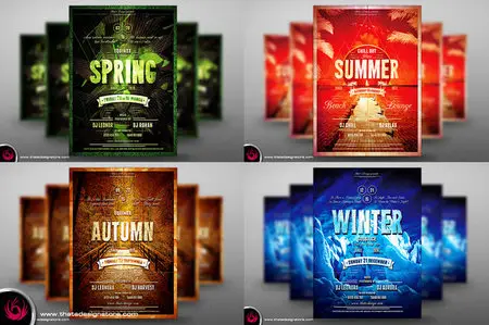 CreativeMarket - Four Seasons Flyer Bundle