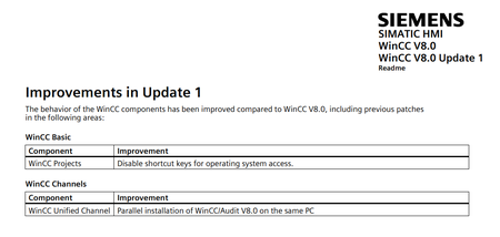 Siemens Simatic WinCC 8.0 Update 1