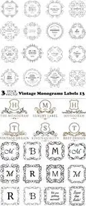 Vectors - Vintage Monograms Labels 13