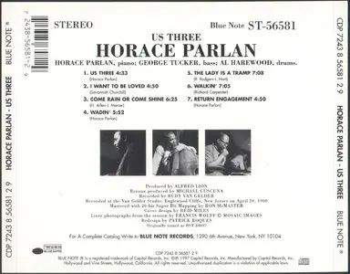 Horace Parlan - Us Three (1960) [Remastered 1997]