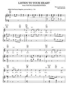 Listen To Your Heart - Mel Brooks, Young Frankenstein Musical (Piano-Vocal-Guitar)