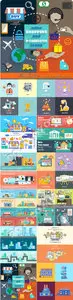 Templates flat business concept vector 9