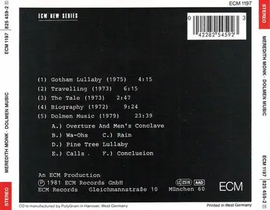 Meredith Monk - Dolmen Music (1981) {ECM New Series} **[RE-UP]**