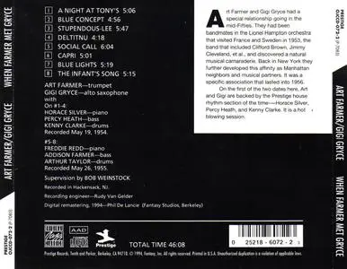 Art Farmer & Gigi Gryce - When Farmer Met Gryce (1955) {Prestige OJCCD-072-2 rel 1994}