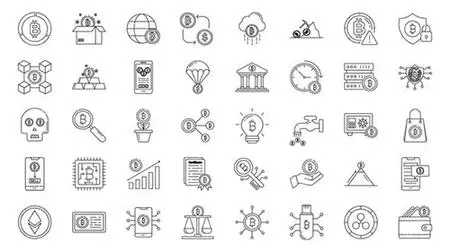 Crypto Currency Line Icons 33982763