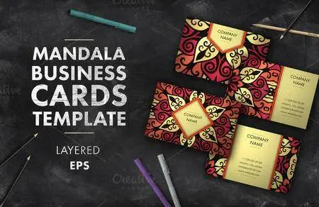 CreativeMarket - Mandala business card 008