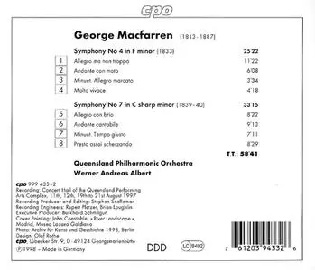Werner Andreas Albert, Queensland Philharmonic Orchestra - George Macfarren: Symphonies Nos. 4 & 7 (1998)