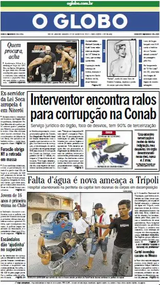 Jornal O Globo - 27 de agosto de 2011