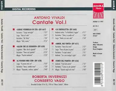 Roberta Invernizzi, Conserto Vago - Antonio Vivaldi: Cantate (1997, 1998)