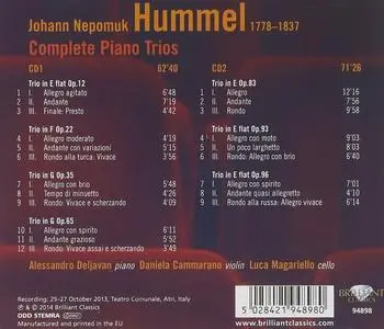 Alessandro Deljavan, Daniela Cammarano, Luca Magariello - Johann Nepomuk Hummel: Complete Piano Trios (2014)