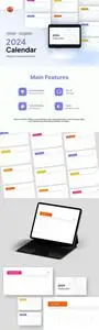 2024 Calendar PowerPoint Template KCK32U4