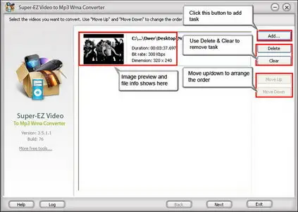 Super-EZ Video to Mp3/Wma Converter 3.5.1.1.76