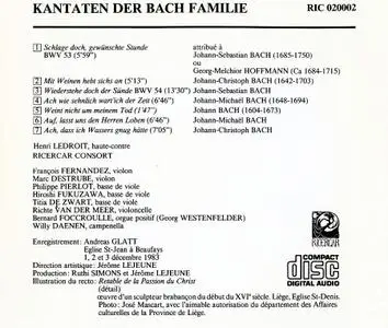 Henri Ledroit, Ricercar Consort - Kantaten der Bach‐Familie: Solo Kantaten (1984)