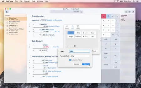 CalcTape 1.1.1 Multilingual Mac OS X