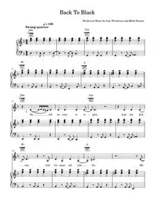 Back to black - Amy Winehouse (Piano-Vocal-Guitar (Piano Accompaniment))