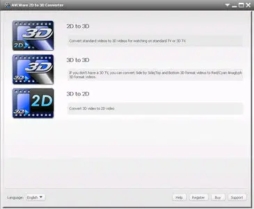 AVCWare 2D to 3D Converter 1.1.0 Build 20120720