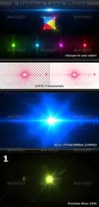 GraphicRiver 6 Unique Lens Flares - Light Effects -6-