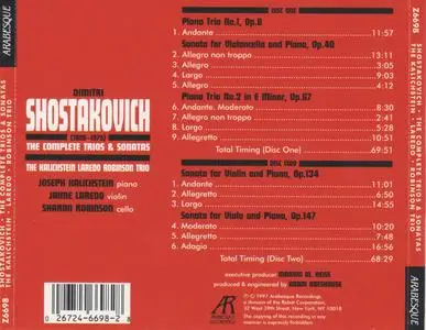 Shostakovich - Complete Trios & Sonatas - Kalichstein Laredo Robinson Trio (1997) {2CD Set, Arabesque Z6698}