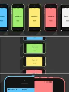 iPhone 5C Flat Design Mockup