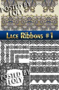 Lace ribbons #1 - Stock Vector