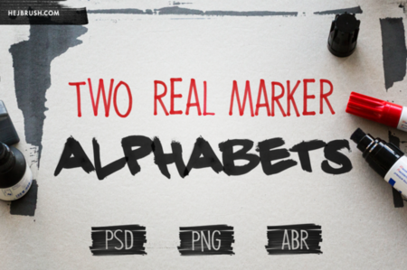 CreativeMarket - Two Real Marker Alphabets