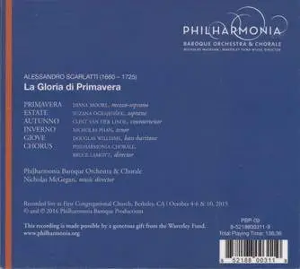 Philharmonia Baroque, Nicholas McGegan - Alessandro Scarlatti: La Gloria di Primavera (2015) 2CDs