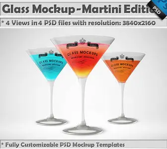 CreativeMarket - Glass Mockup - Martini Glass Mockup