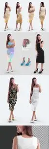 4 Women's Tight Dress Mockups 504004186