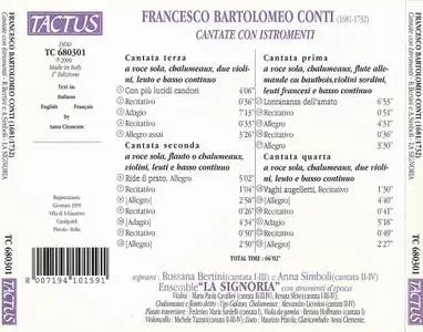 Rossana Bertini, Anna Simboli, Ensemble "La Signoria" - Francesco Bartolomeo Conti: Cantate con istromenti (2000)