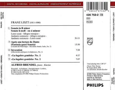 Alfred Brendel - Franz Liszt: Sonate H-moll; Après une lecture du Dante; Invocation; La lugubre gondola Nr. 1 & 2 (1990)