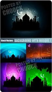 Background with mosque 7 - Stock Vector
