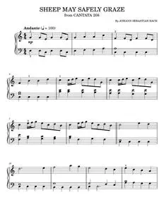 Sheep may safely graze - Johann Sebastian Bach (Easy Piano)