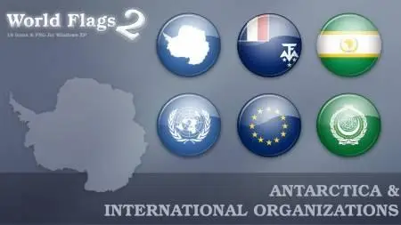 World Flag Icons set 2 - Antarctica & International Organizations