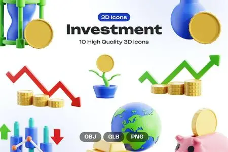 Investment 3D Icons