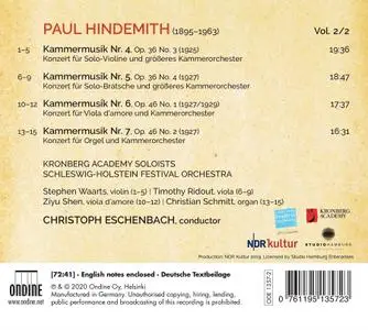 Christoph Eschenbach, Kronberg Academy Soloists, Schleswig-Holstein Festival Orchestra - Hindemith: Kammermusik, Vol.2 (2020)