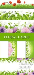 Summer Floral Cards Vector