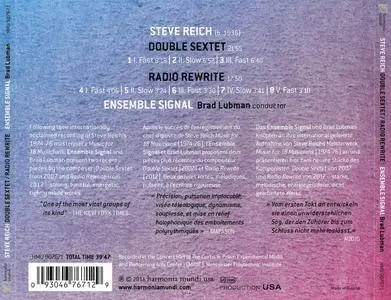 Ensemble Signal, Brad Lubman - Steve Reich: Double Sextet & Radio Rewrite (2016)