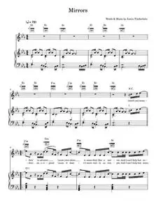 Mirrors - Justin Timberlake (Piano-Vocal-Guitar (Piano Accompaniment))