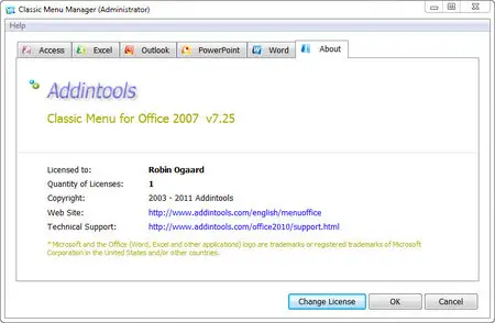 Classic Menu for Office 2007 7.25
