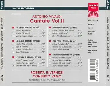 Roberta Invernizzi, Conserto Vago - Antonio Vivaldi: Cantate (1997, 1998)