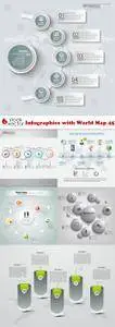 Vectors - Infographics with World Map 45
