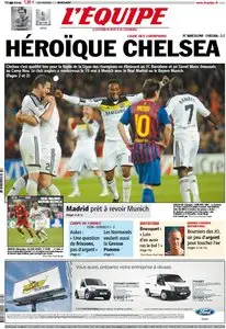 L'Equipe Edition du Mercredi 25 Avril 2012