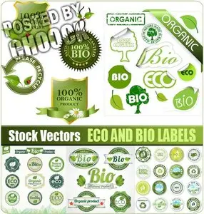 Eco and Bio labels - Stock Vector