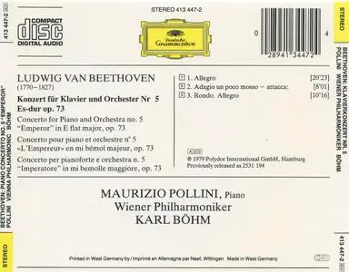 Maurizio Pollini, Wiener Philharmoniker, Karl Bohm - Beethoven: Piano Concerto No. 5 (1984)