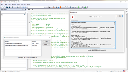 IAR Embedded Workbench for ARM version 9.50.1 with Examples