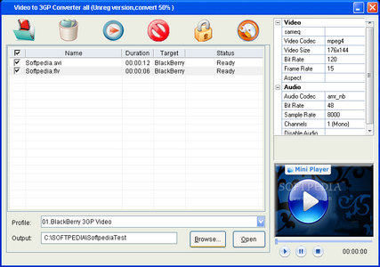 Mini Video to MP4/3GP/Iphone Converter 2.10.03
