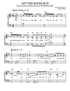 Let the river run - Carly Simon (Easy Piano)