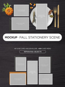 CreativeMarket – Mockup Fall Stationery Scene