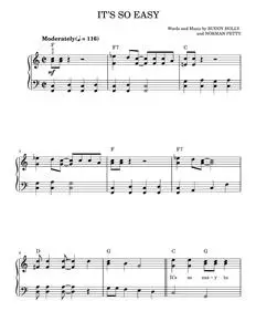It's So Easy - Linda Ronstadt, The Crickets (Easy Piano)