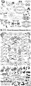 Vectors - Floral Ornament Elements Mix 17